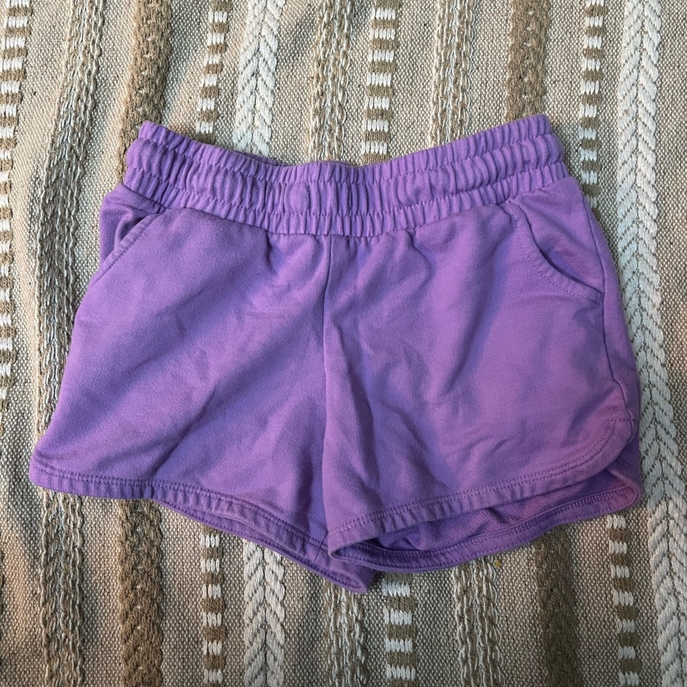 Purple Athletic Shorts Lightweight Elastic Waist